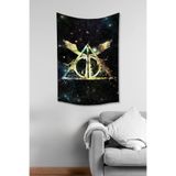 Harry Potter ve Ölüm Yadigarları Sembol Desenli Duvar Örtüsü Duvar Halısı Tapestry Süetimsi Dokulu%100 Polyester Kumaş