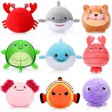 Harrycle 9 Adet Mini Deniz Dünyası Pelüş Hayvanlar 8 cm Sevimli Deniz Hayvanları Yumuşak Renkli Okyanus Pelüş Oyuncaklar Çocuklar için Doğum Günü Temalı Parti Bebek Partisi Dekorasyon Paskalya
