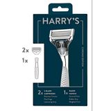 Harry's Erkek Jiletli Tıraş Makinesi, 5 Bıçaklı, 1 Tıraş Makinesi Sapı + 2 Tıraş Bıçağı, Chrome Edition Saplı