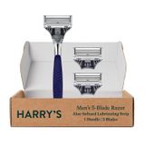 Harry's Erkekler için Jilet - Krom Tıraş Bıçağı | Yağlama Şeridi ve Hassas Düzelticili 5 Bıçaklı Jilet, 3 Kartuş