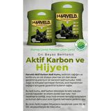 Harveld Aktif Karbonlu Kedi Kumu 2x10L (20L Avantaj Paketi) - Topaklanan Tozsuz İnce Bentonit, Koku Hapseden Aktif Karbon Granüllü, Kokusuz