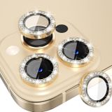 HARVORTEZ iPhone 13,13 Mini,12 Pro Max için, TAŞLI, Kamera Lens Koruyucu, Basit Kurulum, HD Görüntü, Metal Çerçeve, 9H Temperli Cam, Çizilmeye Dayanıklı, Diamond Camera Lens Protector (Gold)