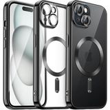 HARVORTEZ iPhone 14 Plus ve 15 Plus Kılıf 6.7" ile MagSafe Uyumlu Cep Telefon Kılıfı, Kamera Lens Tam Koruma, Darbeye Dayanıklı, Yumuşak Şeffaf TPU Malzeme BPA İçermez Phone Case - Siyah
