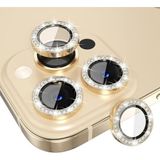 HARVORTEZ iPhone 14 Pro,14 Pro Max için, TAŞLI, Kamera Lens Koruyucu, Basit Kurulum, HD Görüntü, Metal Çerçeve, 9H Temperli Cam, Çizilmeye Dayanıklı, Diamond Camera Lens Protector (Gold)