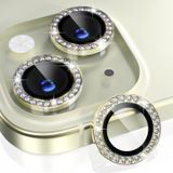 HARVORTEZ iPhone 15,15 Plus için, TAŞLI, Kamera Lens Koruyucu, Basit Kurulum, HD Görüntü, Metal Çerçeve, 9H Temperli Cam, Çizilmeye Dayanıklı, Diamond Camera Lens Protector (Sarı)