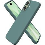 HARVORTEZ iPhone 16 Kılıf 6.1" ile Uyumlu Premium Sıvı Silikon Kılıf - Yumuşak Dokulu, Mikrofiber Kadife Astarlı, 3 Katmanlı Darbe Emici Sert Kapak - Kaktüs