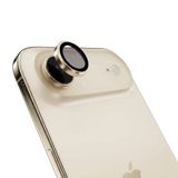 HARVORTEZ iPhone 17 Air ile Uyumlu Safir Kamera Lens Koruyucu - Alüminyum Çerçeveli, Hizalama Aparatlı, Su Geçirmez Glue Layer,%95+ Kristal Netlikte 9H Safir Cam - Uçuk Altın