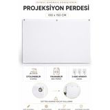 Harvox 100X150 cm Projeksiyon Perdesi Katlanabilir Taşınabilir Duvar Projeksiyon Perdesi