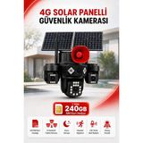 Harvox 3 Hareketli Kameralı Güneş Enerjili Solar Güvenlik Kamerası 4g Sim Kart Hediyeli Gece Görüşlü Güneş Panelli Kamera - Siyah