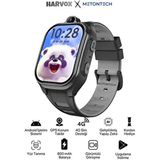 Harvox 4G Pro + Plus Android Akıllı Çocuk Saati GPS, Kamera, Adımsayar ve Uyku Takibi ile Siyah
