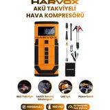 Harvox Akü Takviye Cihazı Hava Kompresörlü Şarjlı Powerbankli Basınç Göstergeli Araç Lastik Şişirme - Sağ - Sol