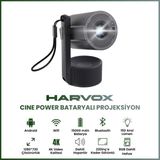 Harvox Cine Power Bataryalı Projeksiyon Cihazı Taşınabilir 4K Destekli 1080P Android Sistemli Projektör - Siyah