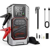 Harvox Çok Fonksiyonlu Taşınabilir Araç Güç Destek Cihazı – Akü Takviye & Power Destek Ünitesi Jump Starter – 12 V Çok Amaçlı Güç Kaynağı – Hava Basınç Pompası ve Acil Işık Fonksiyonlu