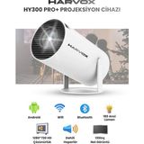 Harvox HY300 Pro+ Projeksiyon Cihazı Taşınabilir Android 13 Sistemli Wifi HDMI USB Destekli Projektör Ultra HD Mini Sinema - Beyaz