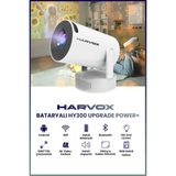 Harvox HY300 Upgrade Power+ Bataryalı Projeksiyon Cihazı Taşınabilir 4K Destekli Android Sistemli Projektör - Beyaz