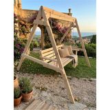 Has Aks Orman Natural Ağaç Ladin Salıncak Geniş Ölçülü (Kalın Taşıyıcı Ayak 4.6 cm x 10 Cm) - Kahverengi