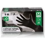 Has-pet Haspet Nitril Siyah Pudrasız Eldiven - M Beden 100 Adet
