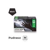 Has-Pet Haspet Siyah Nitril Eldiven 100'lü Paket M Beden **1 Paket**