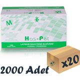 Has-Pet Lateks Muayene Eldiveni Pudrali Medium 100Lu 20 Paket 2000 Adet