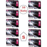 Has-Pet Nitril Eldiven Pudrasız 100’LÜ Dayanıklı ve Konforlu Kullanım 10 Paket - Siyah