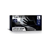 Has-Pet SK006663 Siyah Nitril Pudrasız Muayene Eldiveni L/Large Beden 50 Adet
