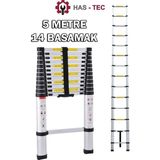 Has-Tec 14 Basamaklı Düz Uzayan Teleskopik Merdiven 5 M