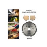 HAS-TEC 185 mm Ahşap & Sunta Kesici Testere – T.C.T Saw Blade | Ø185x1.3x30 mm 40T