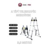 HAS-TEC 6+6 Basamaklı Çift Taraflı A Tipi Uzayan Teleskopik Merdiven 3,8 m