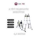 Has-Tec 7+7 Basamaklı Çift Taraflı A Tipi Uzayan Teleskopik Merdiven 4,4 M