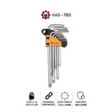 HAS-TEC 9 Parça Yıldız Alyan Anahtar Seti | Parlak Nikel Kaplama, Profesyonel Torx Anahtarlar, Alyan Set