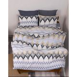 Has Tekstil Sümbül Colection Lastikli Çarşaflı Çift Kişilik Nevresim Takımı - 185 x 220 cm - Altın - Gri