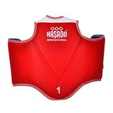 HAŞADO Safeguard Taekwondo Vücut Göğüs Koruyucu Yelek (KIRMIZI-MAVİ, 2 (13-14 Yaş))
