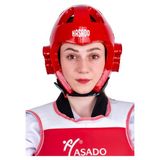 HAŞADO Taekwondo, Boks, Kickboks, Karate Kapalı Camlı Mantar Kask (KIRMIZI, S)