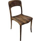 Hasağaç Daffo Modern Doğal Masif Ahşap Ceviz Rengi Ergonomik Sırtlı Ince Konik Ayaklı Sandalye