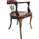 Hasağaç Gelso Modern Ceviz Rengi Doğal Ahşap Kavisli Ayaklı Ergonomik Sandalye