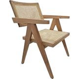 Hasağaç Moli Doğal Ahşap Rattan Örme Kollu Modern Salon Ofis Yemek Çalışma Sandalyesi