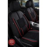 Hasakman Fiat Doblo 3 Shadow Siyah Kırmızı Tay Tüyü Ticari 2+1 Oto Koltuk Kılıfı Tam Set-Kolay Montaj-Terletmez-Ortopedik 2015 - 2023