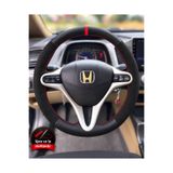 HasAkman Honda Civic FD6 Dikme Direksiyon Kılıfı Alcantara Süet Mat Karbon Kırmızı Yüzük ve Dikiş 2006-2012