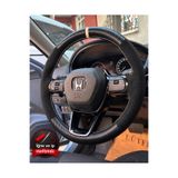 HasAkman Honda Civic FE Dikme Direksiyon Kılıfı Alcantara Süet Mat Karbon Bej Yüzük ve Dikiş 2021-2026