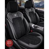 Hasakman Opel Corsa Shine Siyah Beyaz Tay Tüyü Oto Koltuk Kılıfı Tam Set-Kolay Montaj-Terletmez-Ortopedik 1990-2000