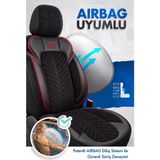 Hasakman Opel Corsa Shine Siyah Kırmızı Tay Tüyü Oto Koltuk Kılıfı Tam Set-Kolay Montaj-Terletmez-Ortopedik 2011-2018