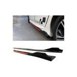 HasAkman Peugeot 206 1998-2009 Kırmızı Şeritli Renkli Yan Marşpiyel 2 Adet Piona Black