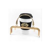 HASAN ERDOĞAN 20 cm Bronz (Lightgold) Kabartmalı Taşlı Çanta Tutacağı Kulpu Çanta Aksesuarları