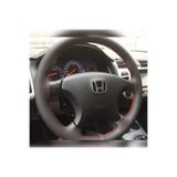 HASBAY Dikişli Deri Direksiyon Kılıfı Noktalı Deri Kırmızı Dikişli Honda Civic Vtec 2 İçin