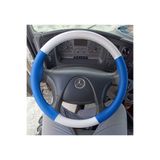 HASBAY DİKİŞLİ DİREKSİYON KILIFI BEYAZ / MAVİ DERİ SİYAH DİKİŞ MERCEDES (FOTODAKİ) TIR KAMYON İÇİN BDMDSDMR38