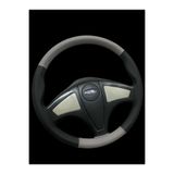 HASBAY Dikişli Direksiyon Kılıfı Gri/siyah Deri Siyah Dikişli Ford Cargo Kamyon Tır İçin