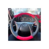 HASBAY DİKİŞLİ DİREKSİYON KILIFI İTHAL SİYAH DERİ BAYRAK KIRMIZI DERİ SİYAH DİKİŞLİ MERCEDES TIR KAMYON DİDBKDSD6MRC311001
