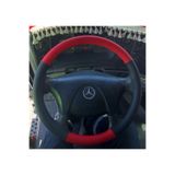 HASBAY DİKİŞLİ DİREKSİYON KILIFI SİYAH DERİ KIRMIZI DERİ SİYAH DİKİŞLİ 4140 MERCEDES TIR KAMYON İÇİN DDKDMRC414038