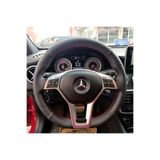 HASBAY DİKİŞLİ DİREKSİYON KILIFI SİYAH DERİ NOKTALI DERİ KIRMIZI DİKİŞLİ MERCEDES A180 (FOTODAKİ) İÇİN DDNDKDEL38