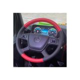 HASBAY DİKİŞLİ DİREKSİYON KILIFI SİYAH / KIRMIZI DERİ KIRMIZI Dİ. MERCEDES TIR KAMYON FOTODAKİ DİREKSİYONA DDKDKDMREL38